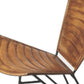23" Brown and Black Leather and Iron Striped Side Chair