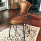 18" Brown Faux Leather Side Chair
