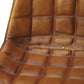 18" Brown Faux Leather Checkered Tufted Side Chair