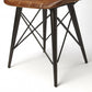 18" Brown Faux Leather Checkered Tufted Side Chair