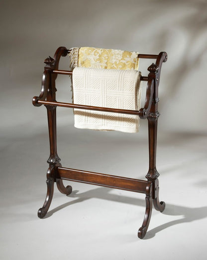 29" Deep Cherry Wood Blanket Stand