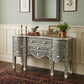 57" Black Wood Three Drawer Sideboard with Two Doors