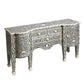 57" Black Wood Three Drawer Sideboard with Two Doors