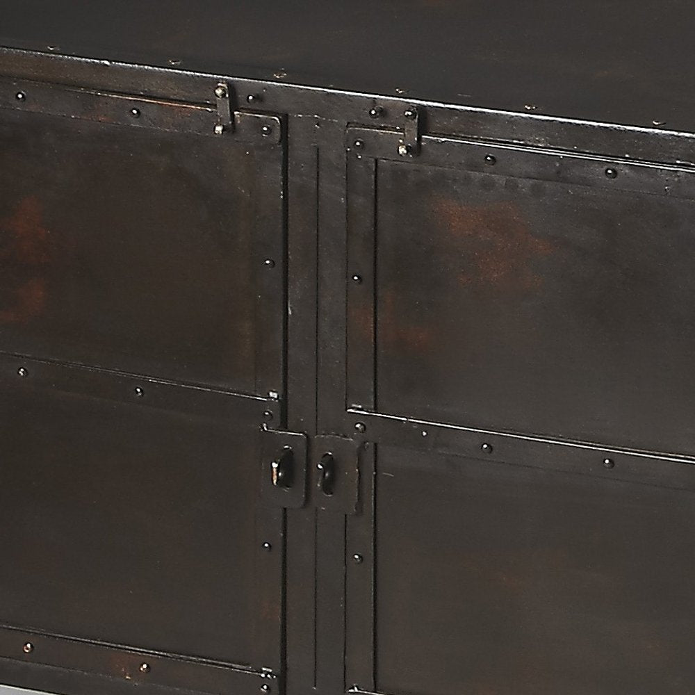 62" Black Iron Sideboard Console Cabinet