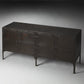 62" Black Iron Sideboard Console Cabinet