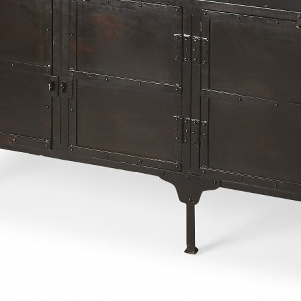62" Black Iron Sideboard Console Cabinet