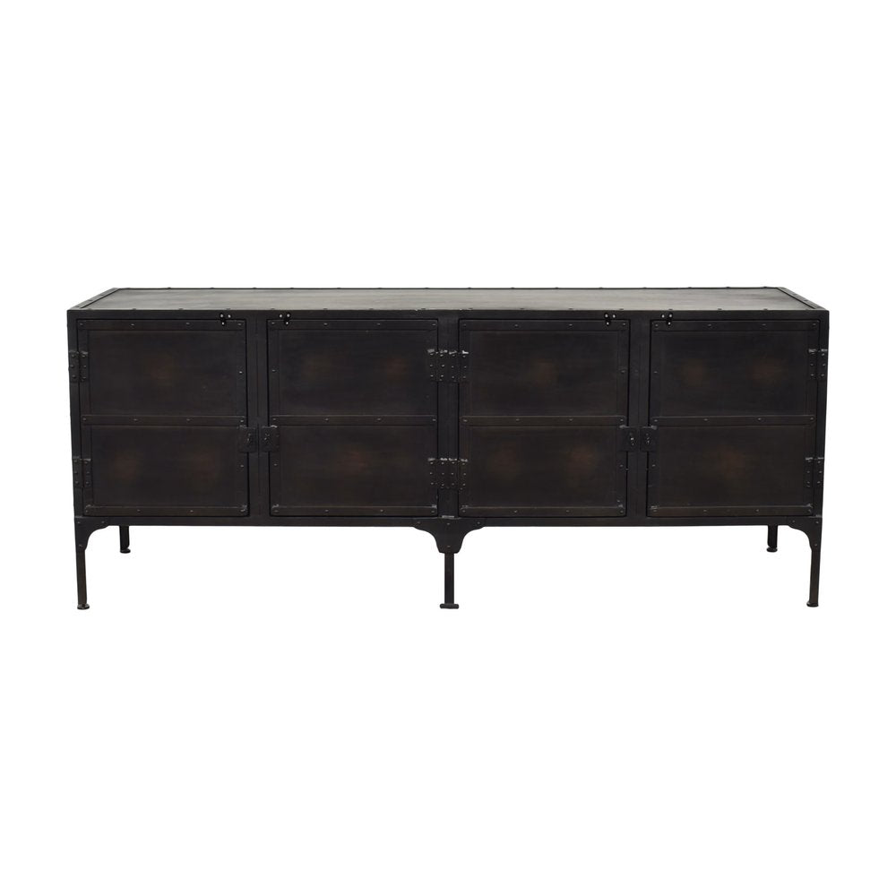 62" Black Iron Sideboard Console Cabinet