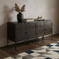 62" Black Iron Sideboard Console Cabinet