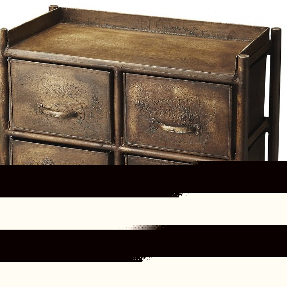 23" Bronze Metal Six Drawer Chest