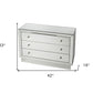 42" Clear Glass Three Drawer Dresser