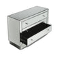 42" Clear Glass Three Drawer Dresser
