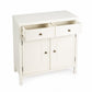 31" White Solid Wood Two Drawer Sideboard with Two Doors