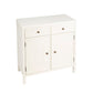 31" White Solid Wood Two Drawer Sideboard with Two Doors