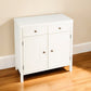31" White Solid Wood Two Drawer Sideboard with Two Doors