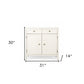 31" White Solid Wood Two Drawer Sideboard with Two Doors