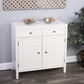 31" White Solid Wood Two Drawer Sideboard with Two Doors