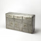 55" Silver Steel Console Accent Cabinet With Three Drawers