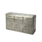 55" Silver Steel Console Accent Cabinet With Three Drawers