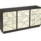 59" Natural and Black Sideboard with Three Doors