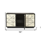 59" Natural and Black Sideboard with Three Doors