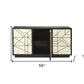 59" Natural and Black Sideboard with Three Doors