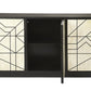 59" Natural and Black Sideboard with Three Doors