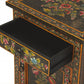 18" Dark Brown Solid Wood Frame Accent Cabinet With Two Drawers