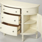 41" White Solid Wood Five Drawer Sideboard with Two Doors