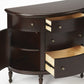 41" Dark Brown Solid Wood Five Drawer Sideboard
