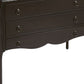 34" Dark Brown Solid Wood Three Drawer Dresser