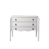 34" White Wood Three Drawer Dresser