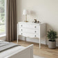 34" White Wood Three Drawer Dresser