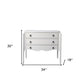 34" White Wood Three Drawer Dresser