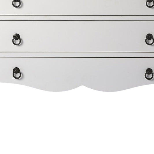 34" White Wood Three Drawer Dresser