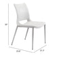 Set of Two White And Silver Upholstered Faux Leather Dining Side Chairs