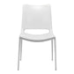 Set of Two White And Silver Upholstered Faux Leather Dining Side Chairs