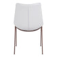 Set of Two White and Brown Upholstered Faux Leather Dining Side Chairs