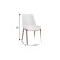 Set of Two White and Brown Upholstered Faux Leather Dining Side Chairs