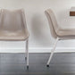 Set of Two Gray And Silver Upholstered Faux Leather Dining Side Chairs