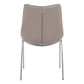 Set of Two Gray And Silver Upholstered Faux Leather Dining Side Chairs