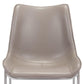 Set of Two Gray And Silver Upholstered Faux Leather Dining Side Chairs