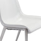 Set of Two White And Silver Upholstered Faux Leather Open Back Dining Side Chairs