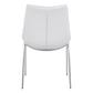 Set of Two White And Silver Upholstered Faux Leather Open Back Dining Side Chairs