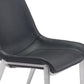 Set of Two Black and Silver Upholstered Faux Leather Dining Side Chairs