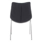 Set of Two Black and Silver Upholstered Faux Leather Dining Side Chairs