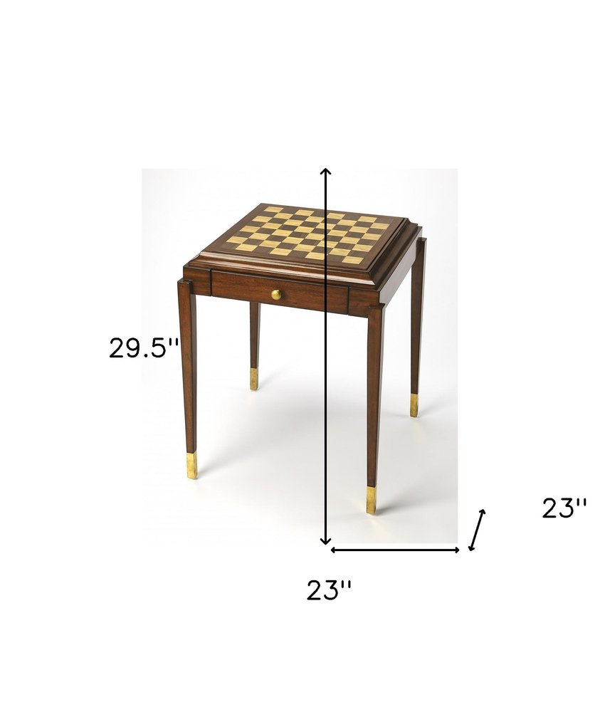 23" Brown Wood Square Coffee Table With Drawer