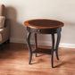 25" Brown Wood Oval Coffee Table With Drawer And Shelf