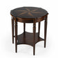 28" Brown Wood Round Coffee Table With Shelf