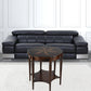 28" Brown Wood Round Coffee Table With Shelf