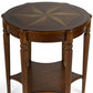 28" Brown Wood Round Coffee Table With Shelf